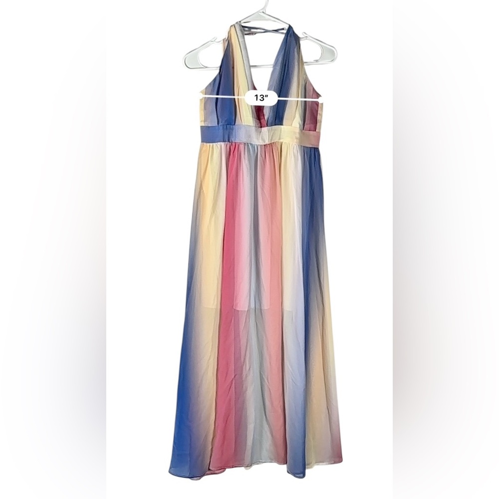 Cupshe Rainbow Maxi Dress Plunging Neckline Multicolor Polyester – Size L - Picture 11 of 15